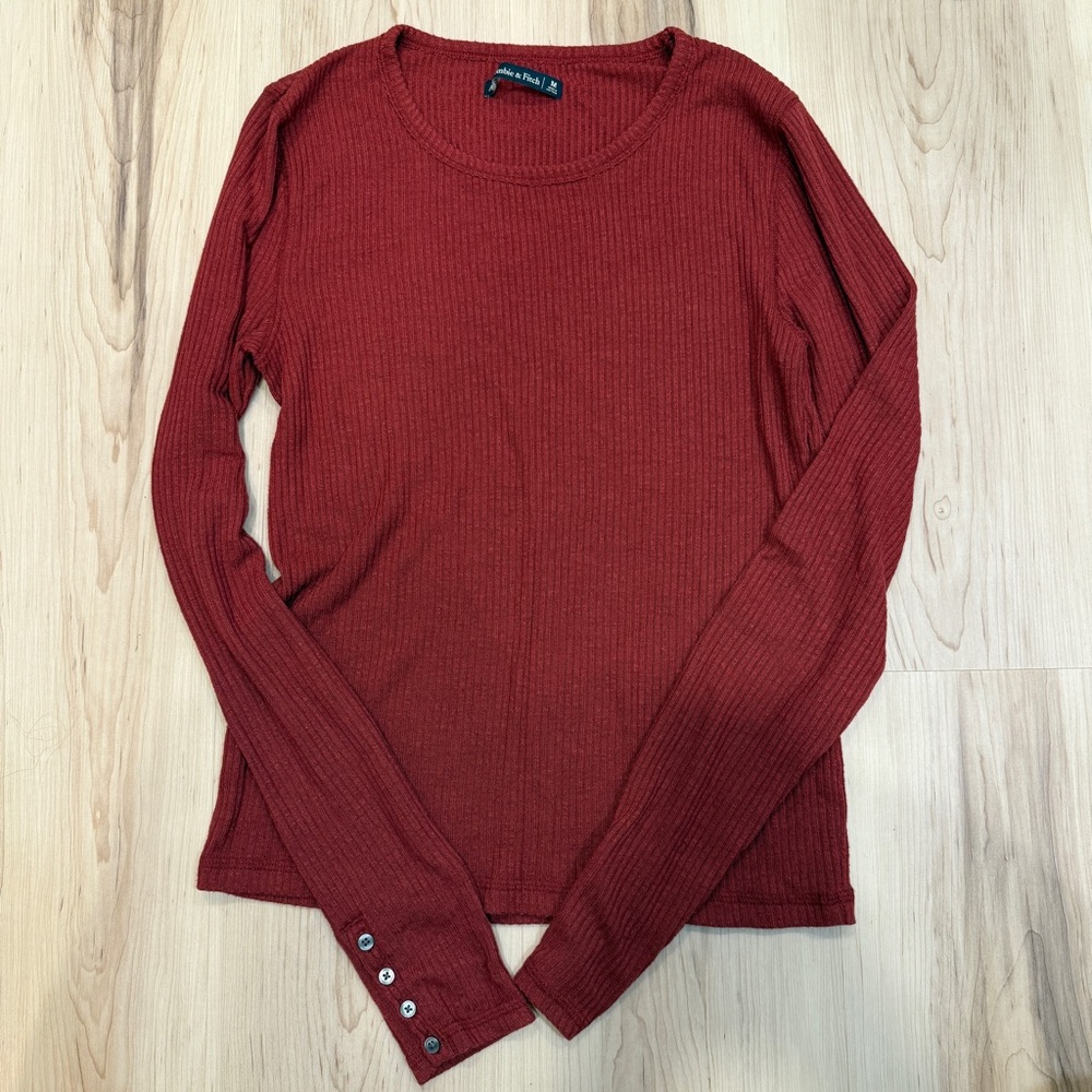 Abercrombie & Fitch Ribbed Red Top